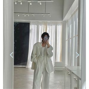 Oak + Fort Linen Blazer - Cream - Size S